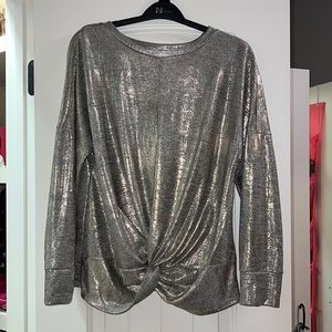 Gold Sparkle Long Sleeve Blouse